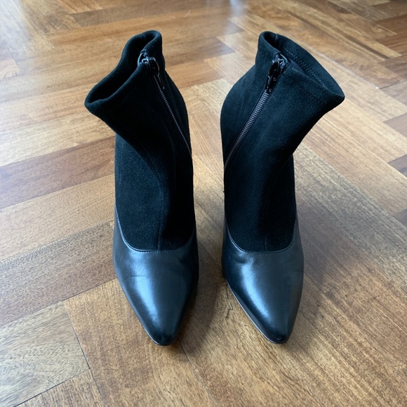Givenchy boots size 36 1/2, black suede and leather boot with multicolor heel - Picture 4 of 9